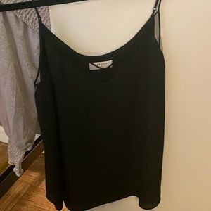 Black loose v-neck top